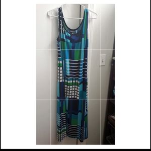 Plus size long sleeveless dress.